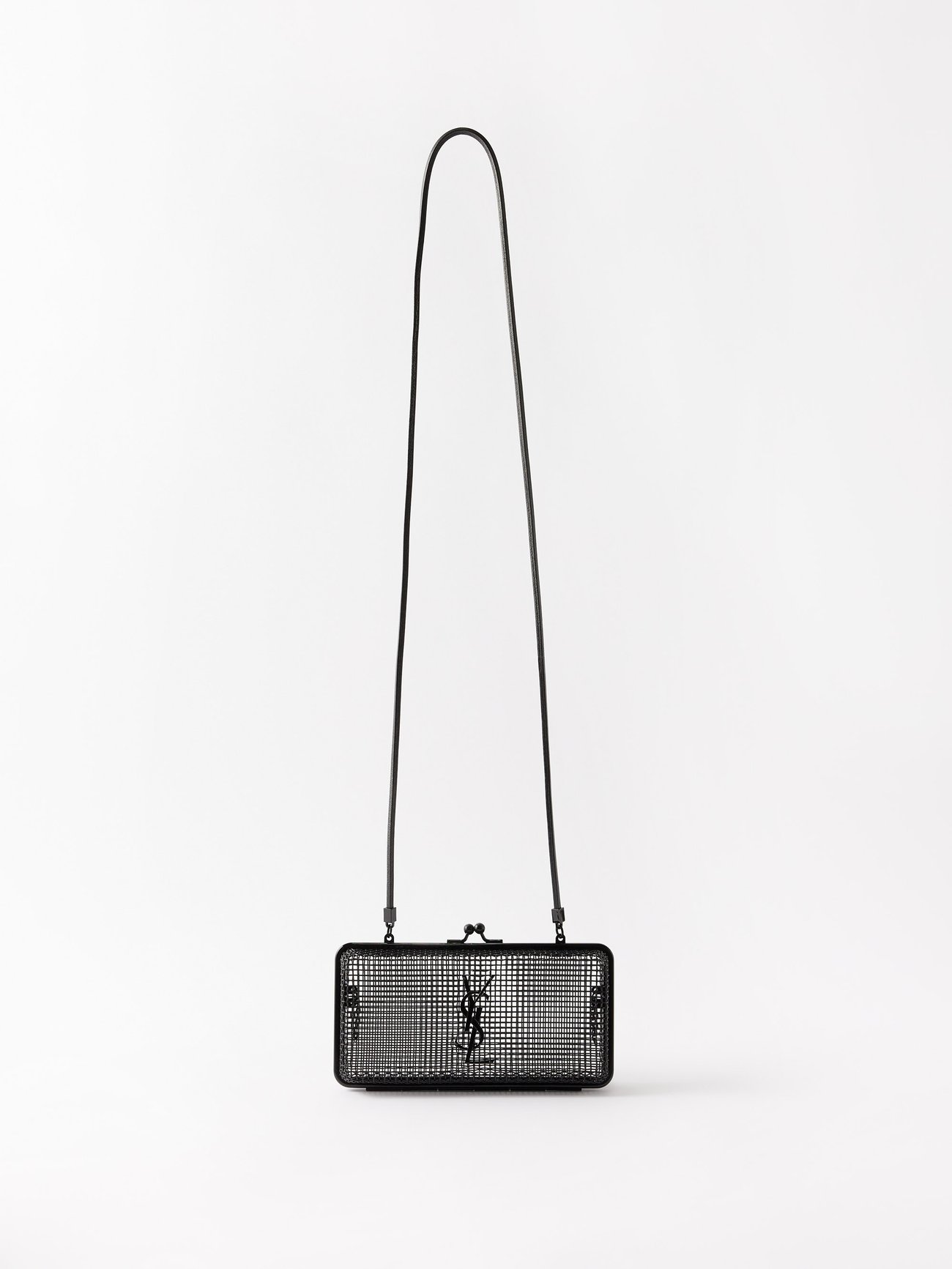 yves saint laurent handbag HW Logo Smoking Clutch Black 100