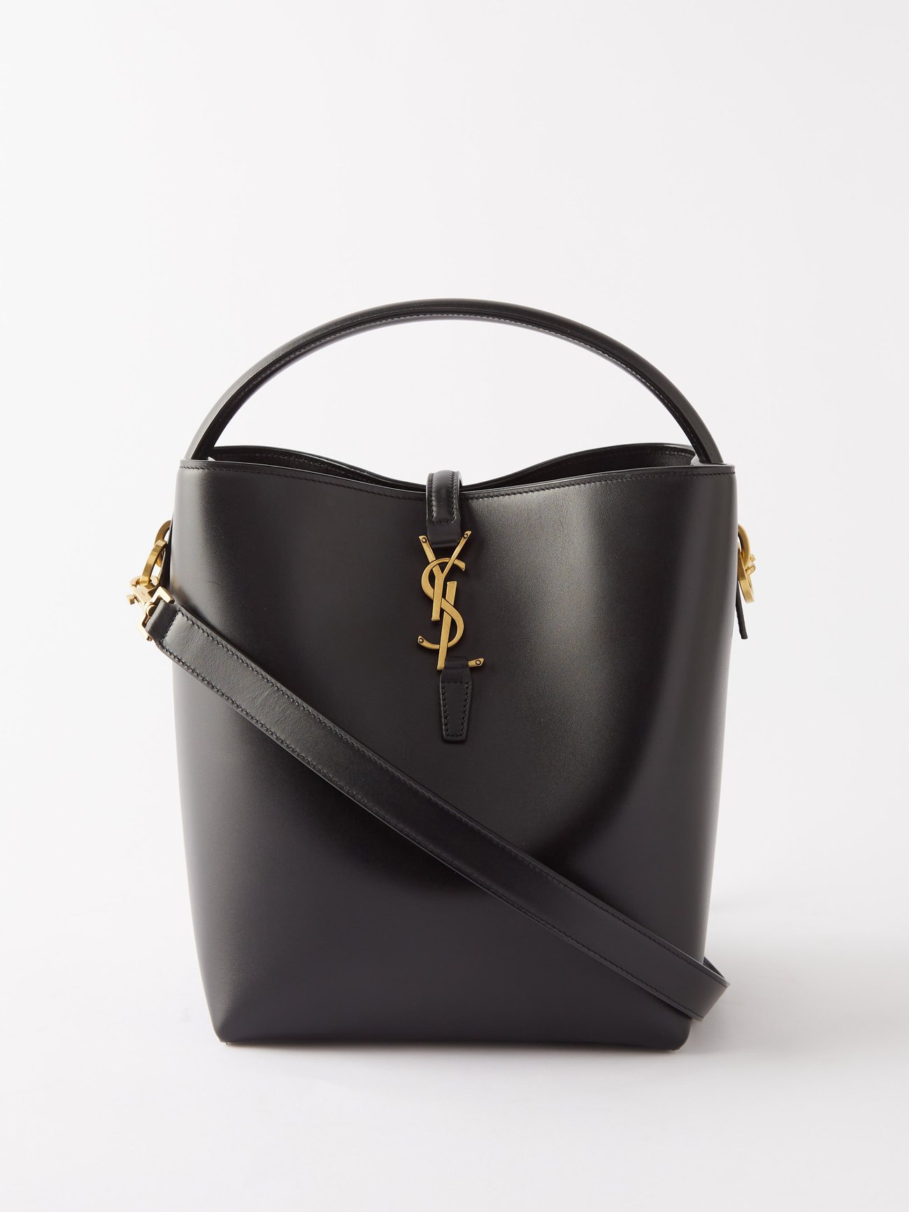 Saint Laurent Le 37 Leather Bucket Bag in Black