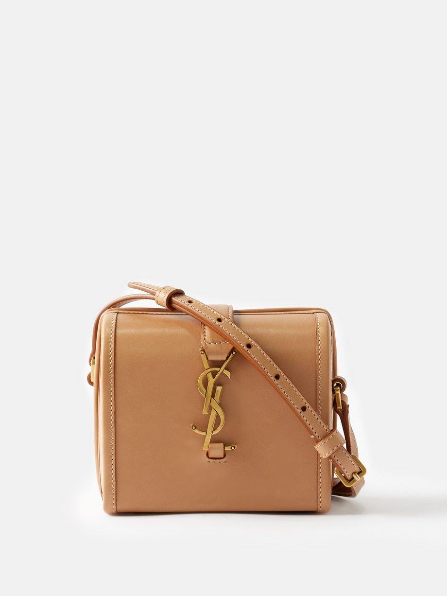 Camel Mini leather box cross-body bag | Saint Laurent | MATCHESFASHION US