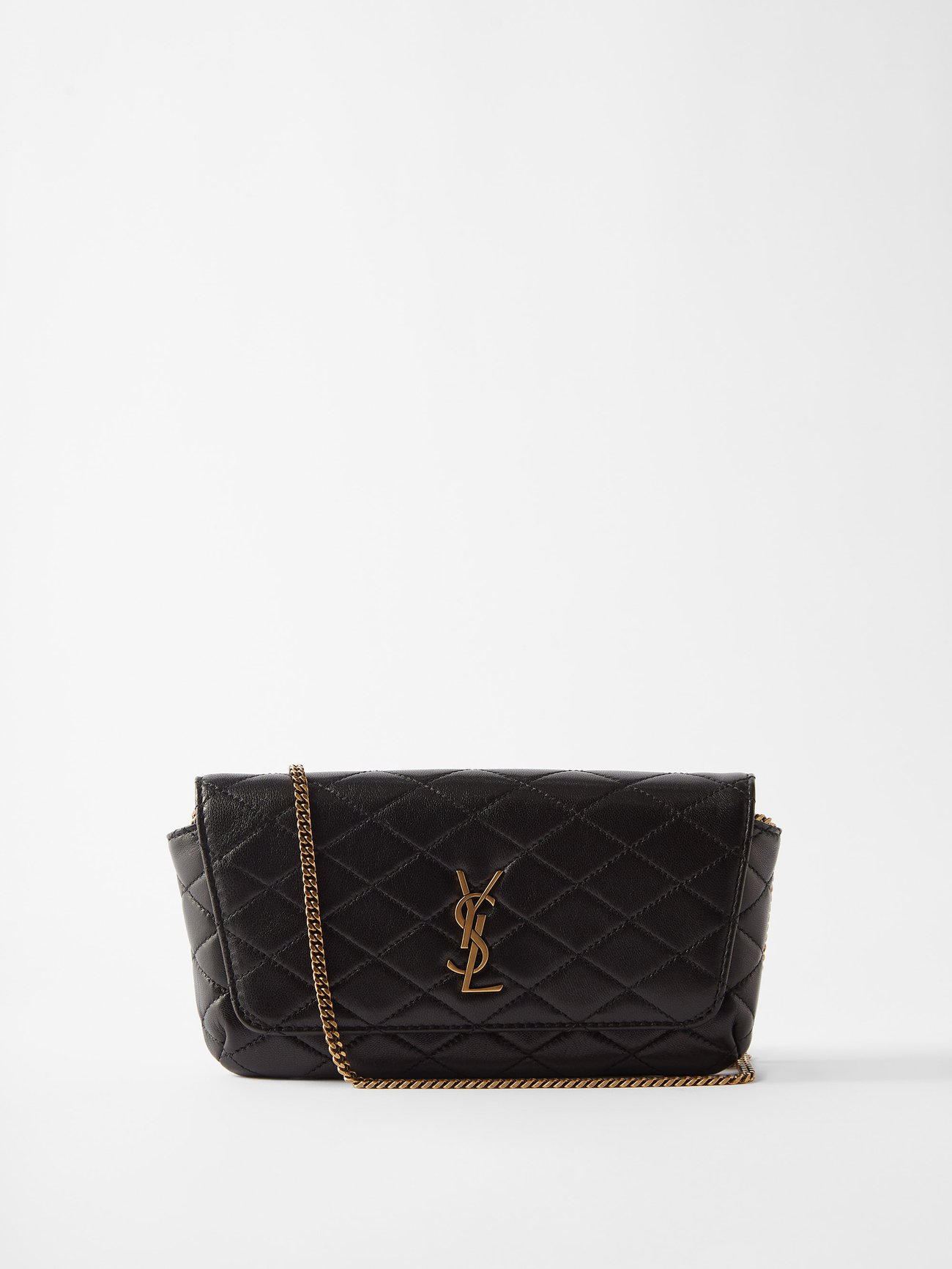 Gaby quilted-leather cross-body phone holder