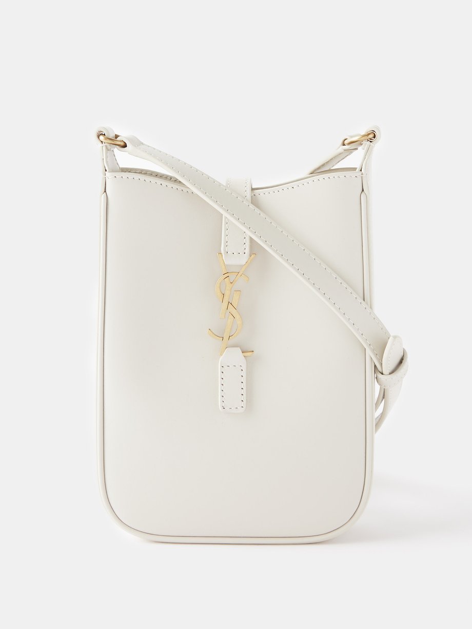 White Le 5 À 7 mini leather cross-body bag | Saint Laurent | MATCHES UK