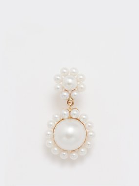 Sophie Bille Brahe Deux Jeanne pearl & 14kt gold single earring