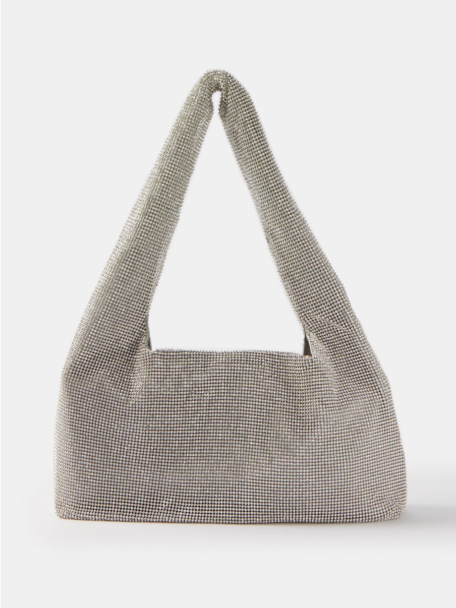 Silver Crystal-mesh shoulder bag | Kara | MATCHES UK