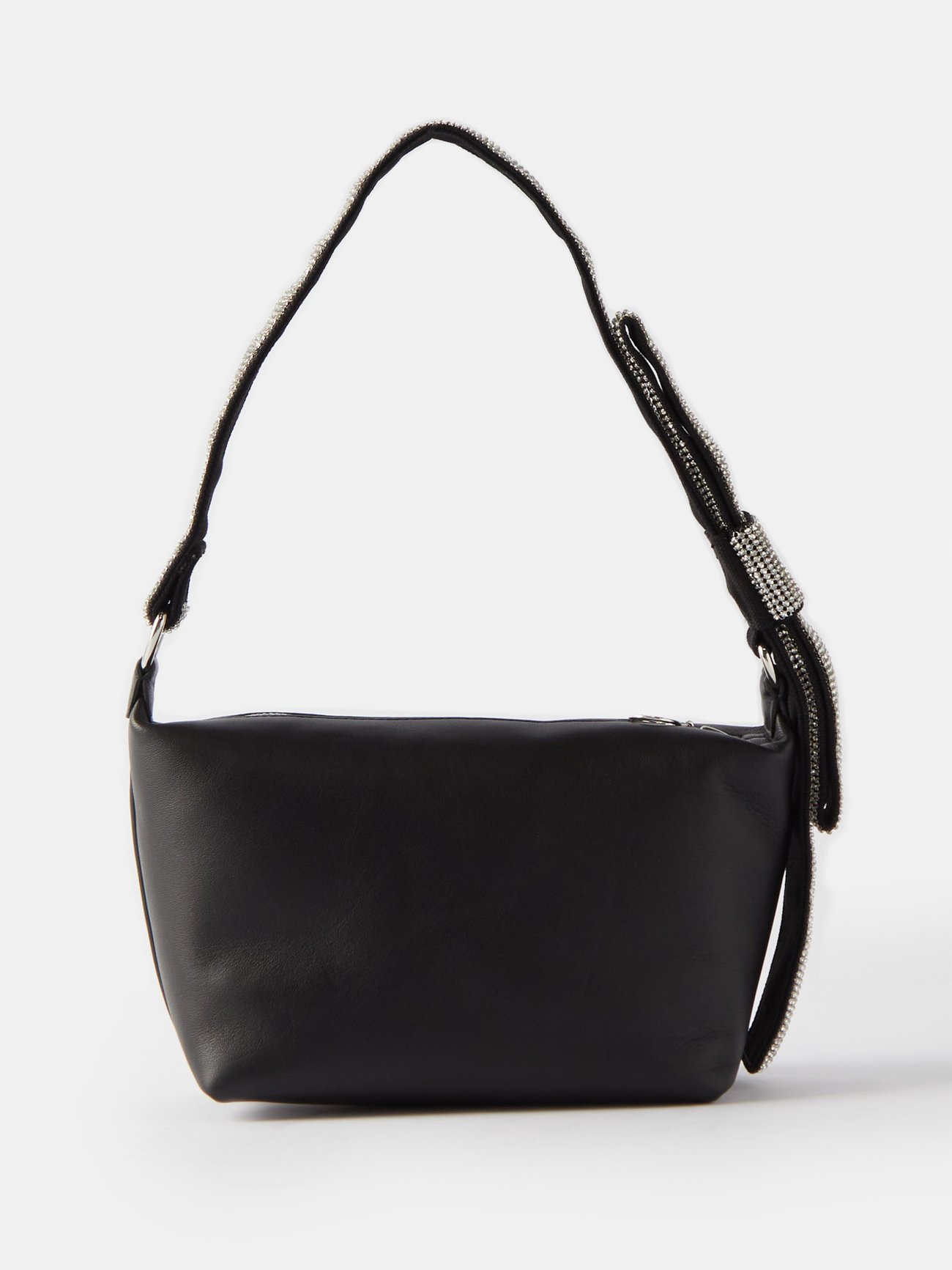 Kara Chain-Link Strap Shoulder Bag - Black