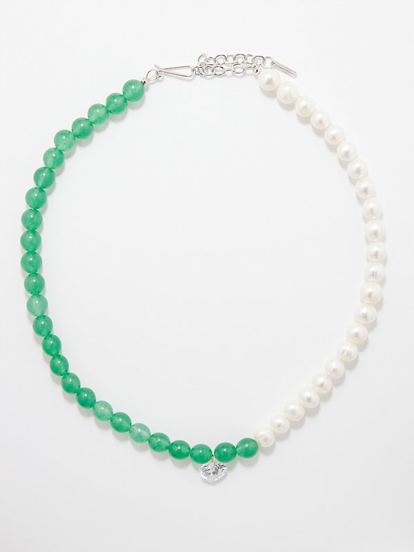 Completedworks Pearl, jade & sterling-silver necklace