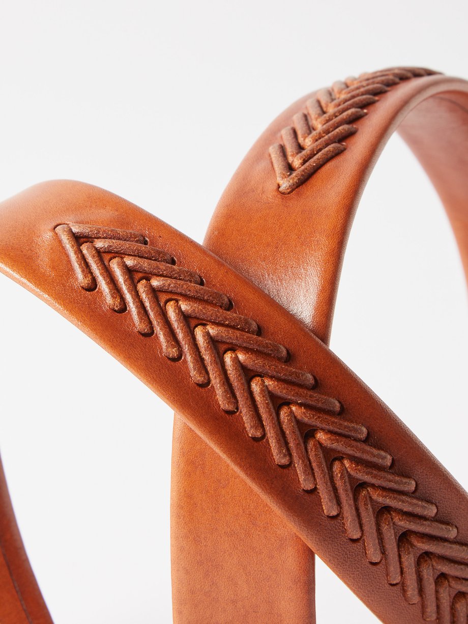 Brown Carol braided leather belt, Fortela