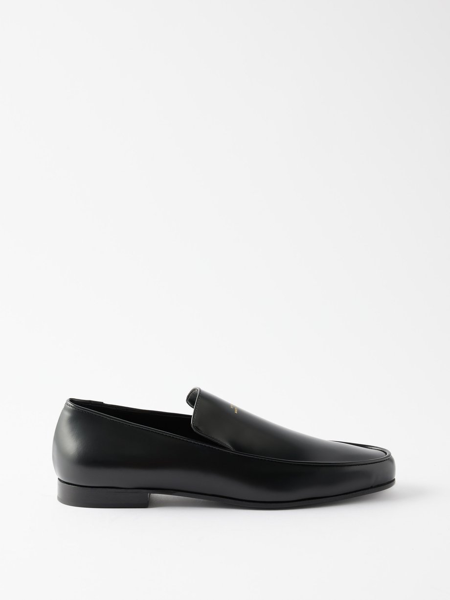 Black The Oval leather loafers | Toteme | MATCHES UK