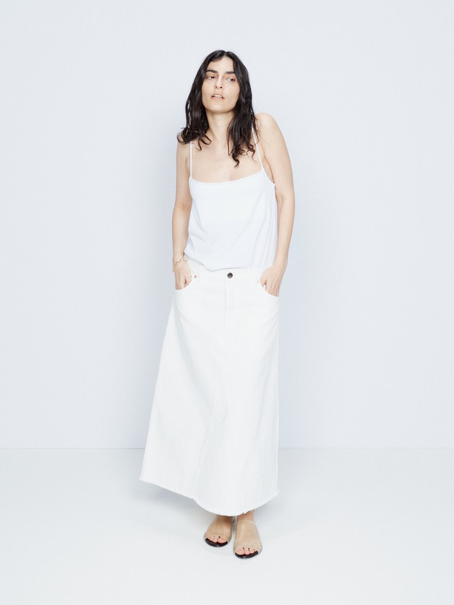White Denim Skirts | Mini and Maxi