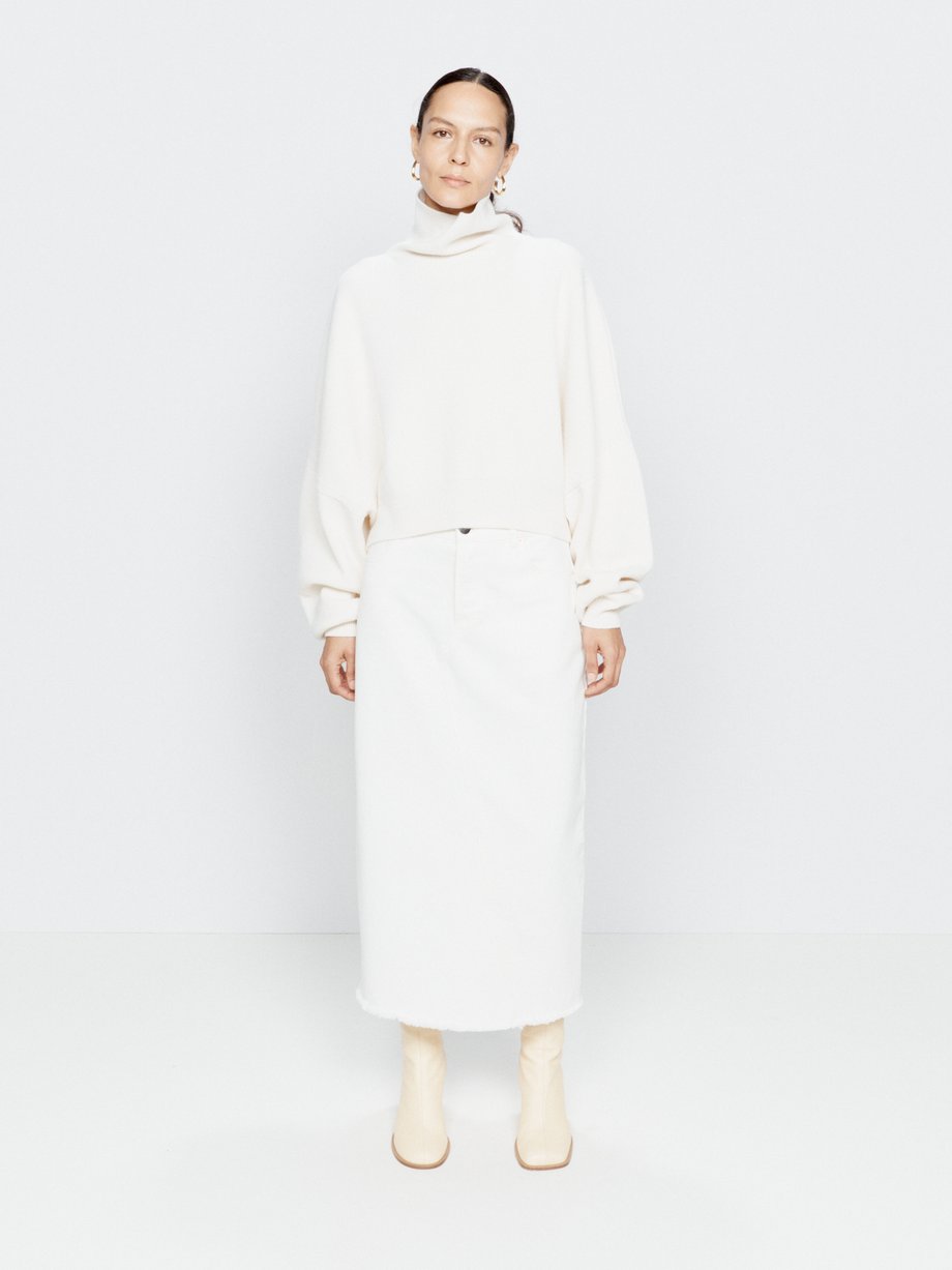 Nicole Denim Skirt (Off White) - Laura's Boutique, Inc