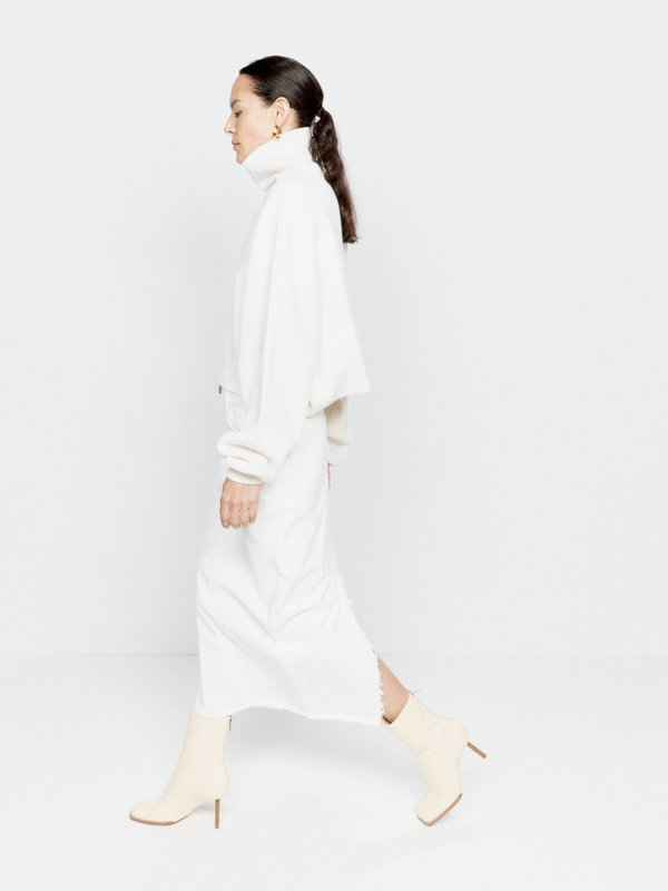 Raey Split-back organic-cotton midi denim skirt