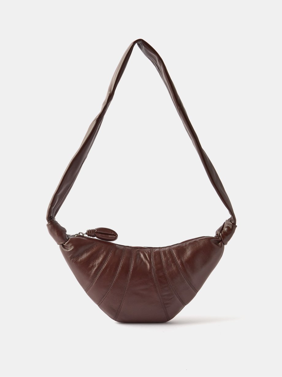 Burgundy Croissant small leather shoulder bag | Lemaire | MATCHESFASHION UK