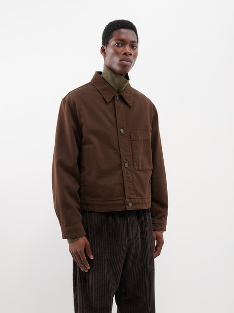 Brown Boxy denim trucker jacket | Lemaire | MATCHES UK