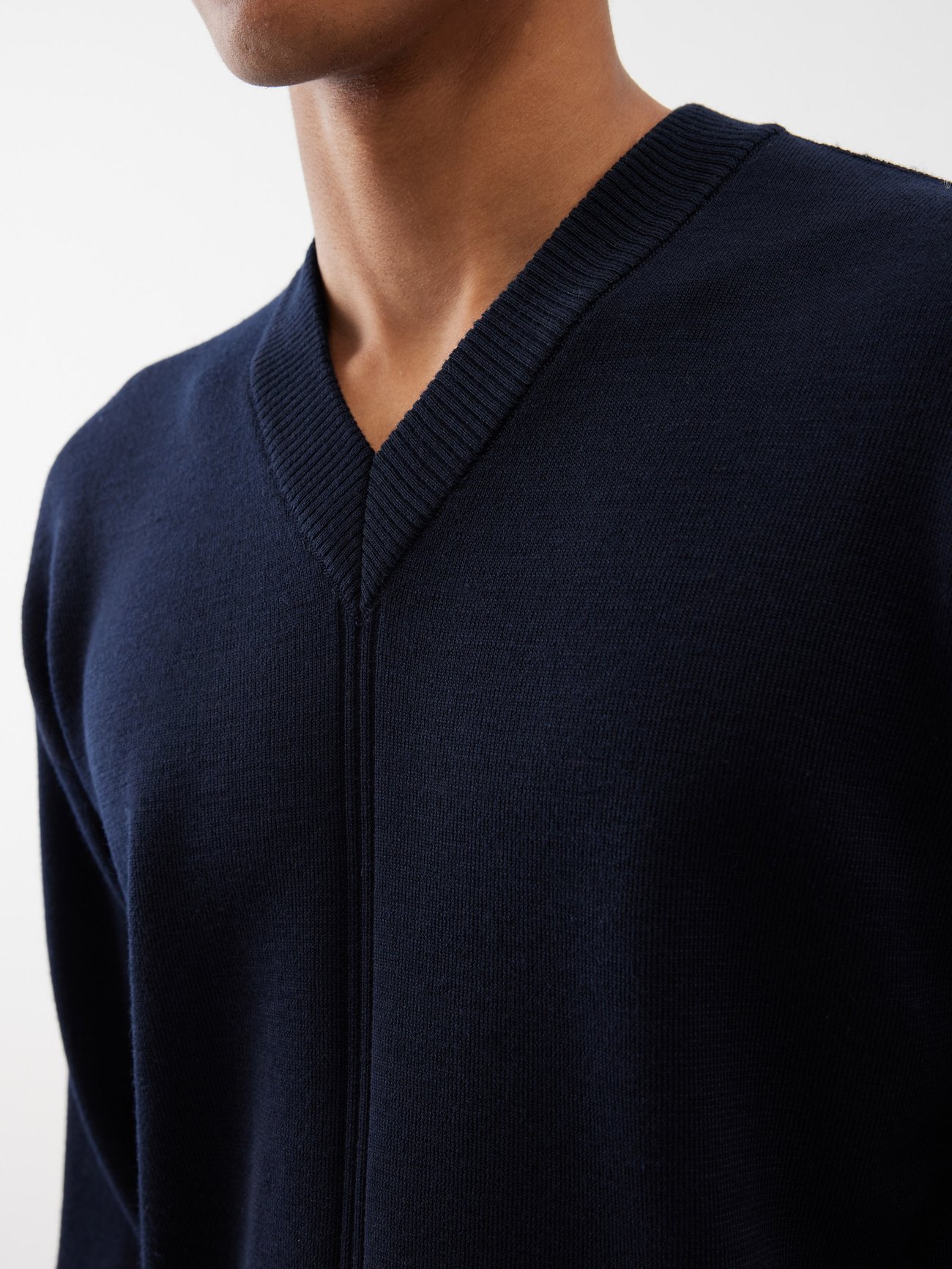 V-neck wool-blend sweater