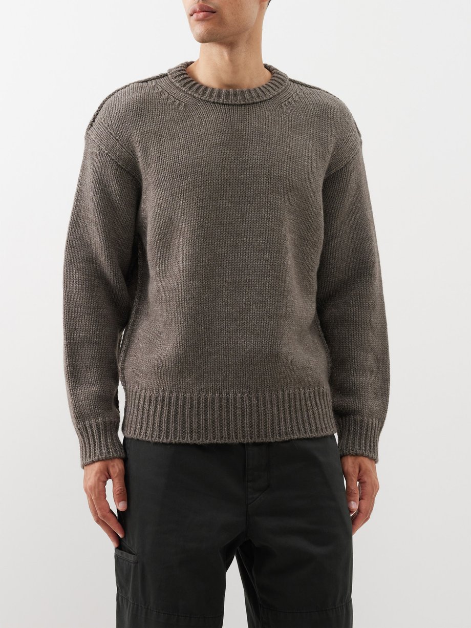 Grey Boxy knitted sweater | Lemaire | MATCHES UK