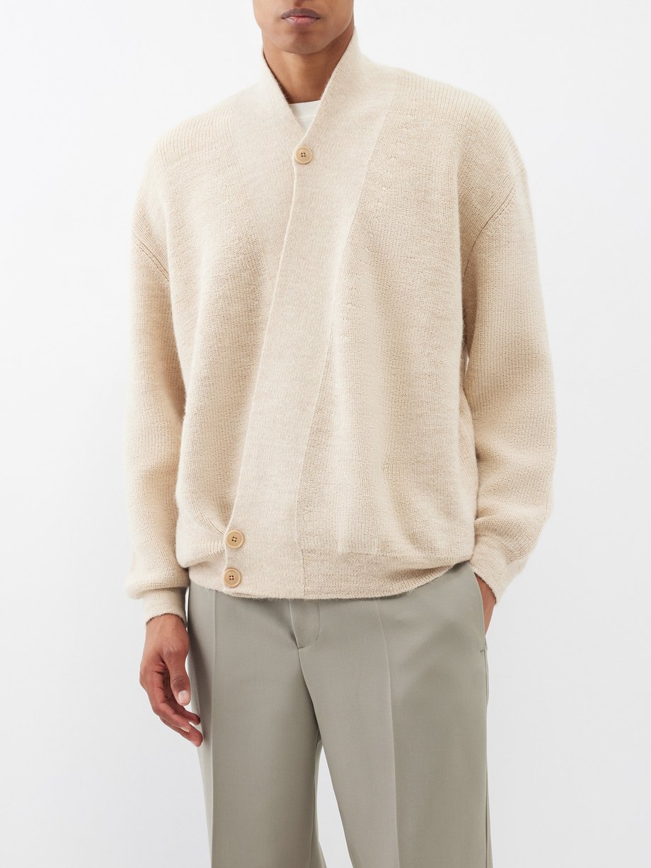 Neutral Wrap-front wool-blend cardigan | Lemaire | MATCHESFASHION US