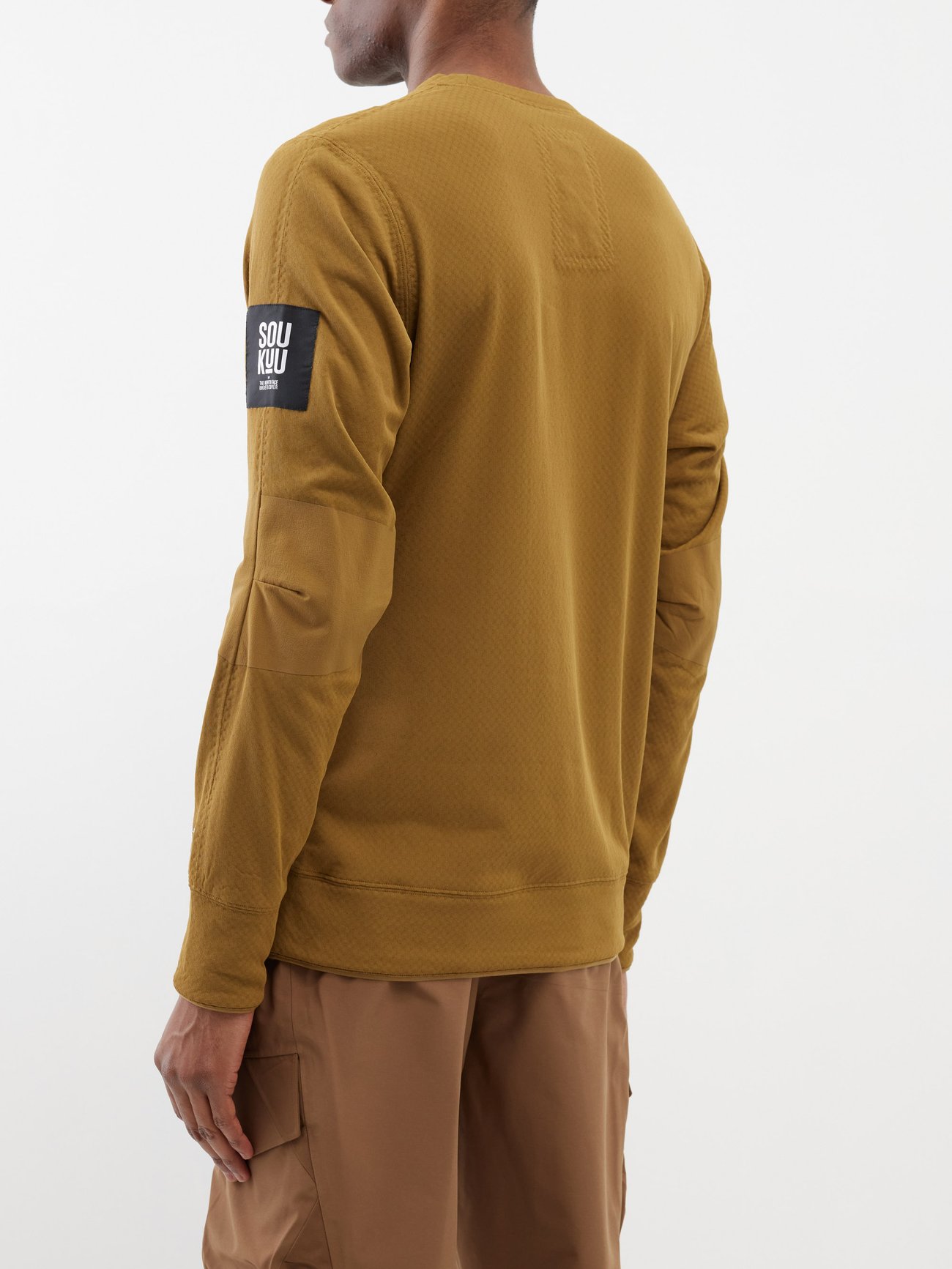 Brown Detachable-sleeve panelled fleece jacket, The North Face x  Undercover