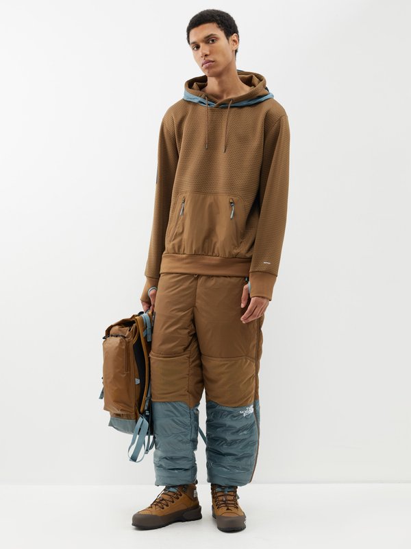 Brown Panelled dot-knit jersey hoodie | The North Face x