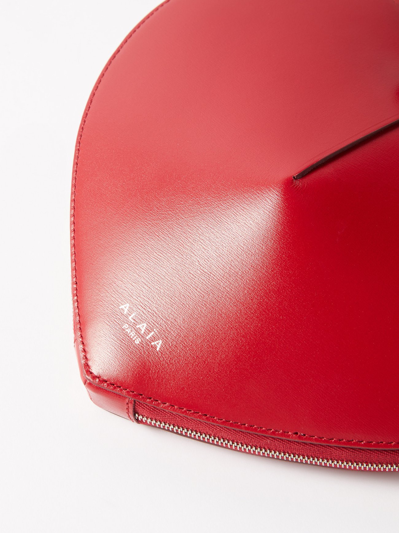 Le Coeur Mini Leather Coin Purse in Red - Alaia