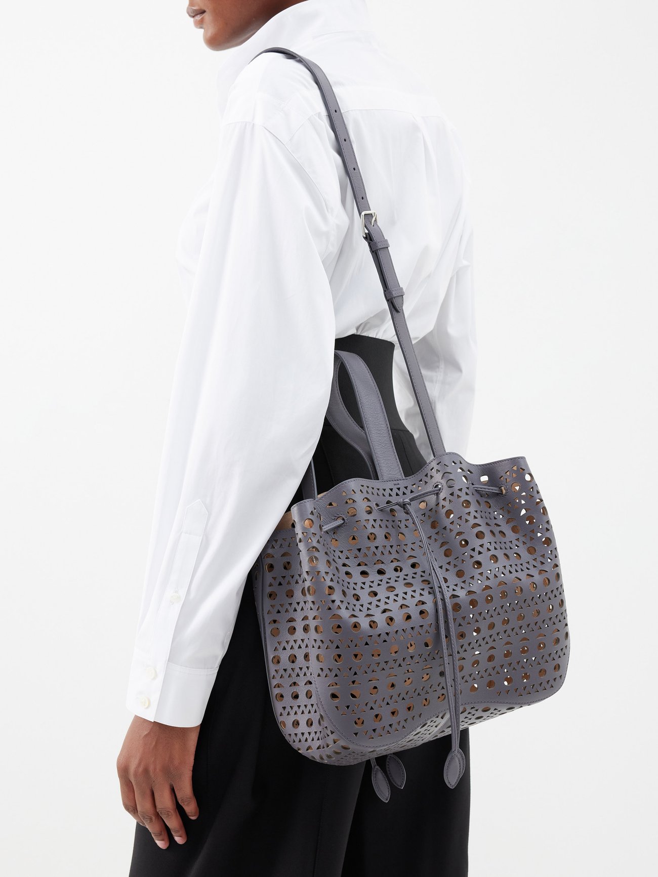 Grey studded online bag