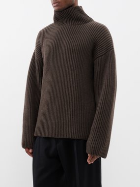 The Row Manlio high-neck ribbed cashmere sweater