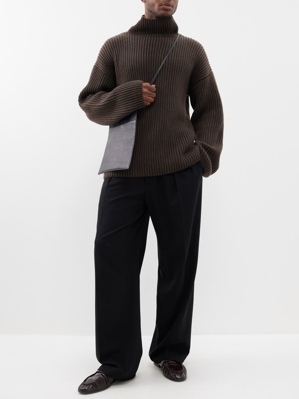 The Row Manlio high-neck ribbed cashmere sweater