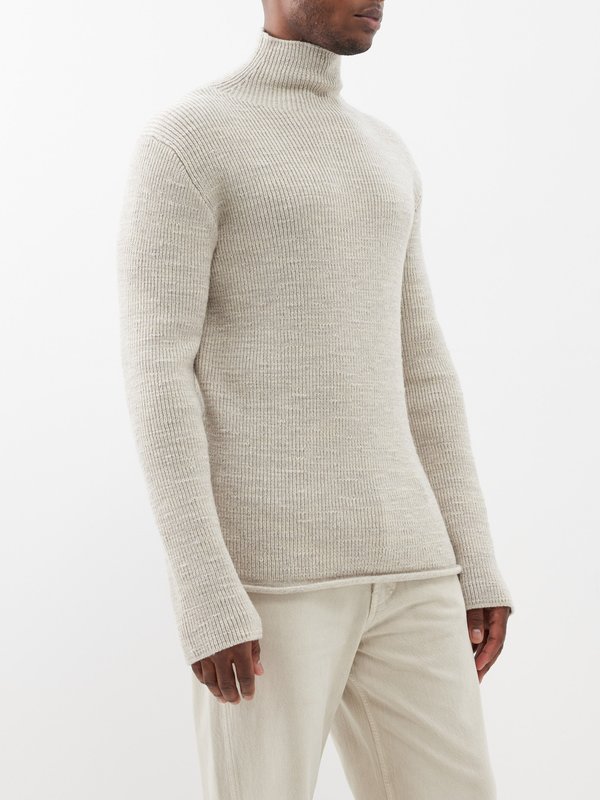 Plus Stone Rib Knitted High Neck Sweater