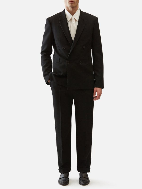 The Row Seth flat-front wool suit trousers