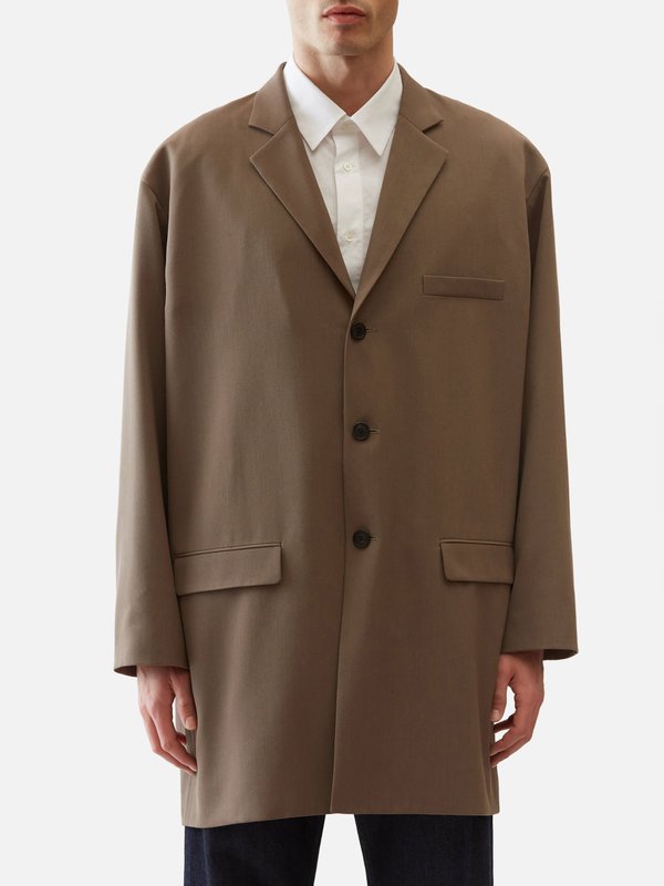 The Row Xandros flap-pocket twill overcoat