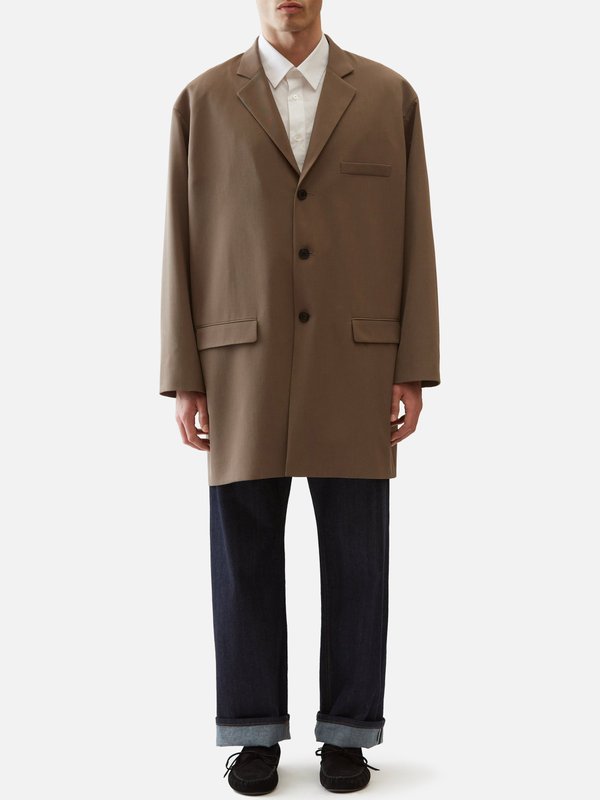 The Row Xandros flap-pocket twill overcoat