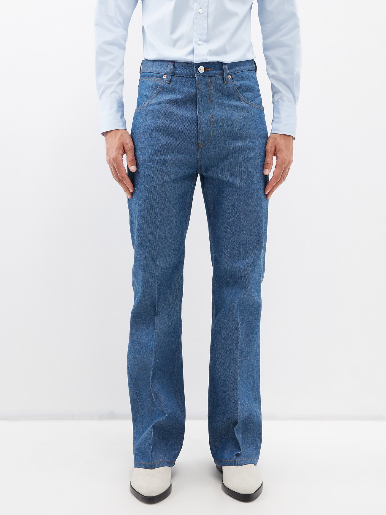 Blue High-rise flared-leg jeans | Husbands Paris