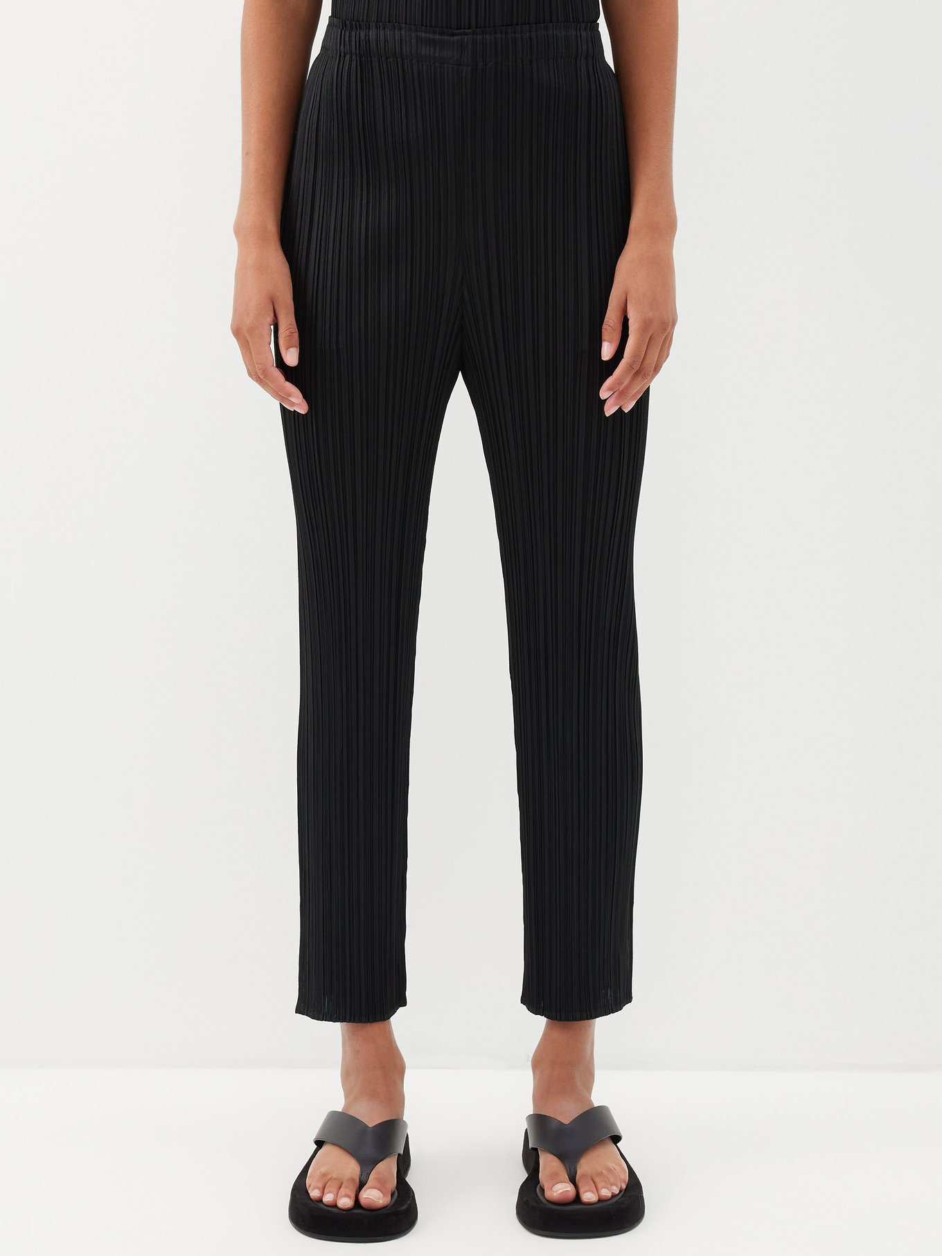 Black Technical-pleated trousers | Pleats Please Issey Miyake