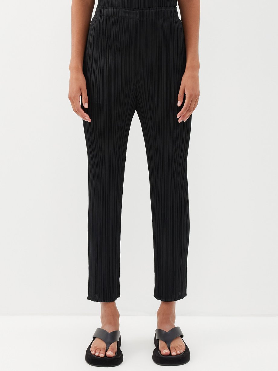 Black Technical-pleated trousers | Pleats Please Issey Miyake ...