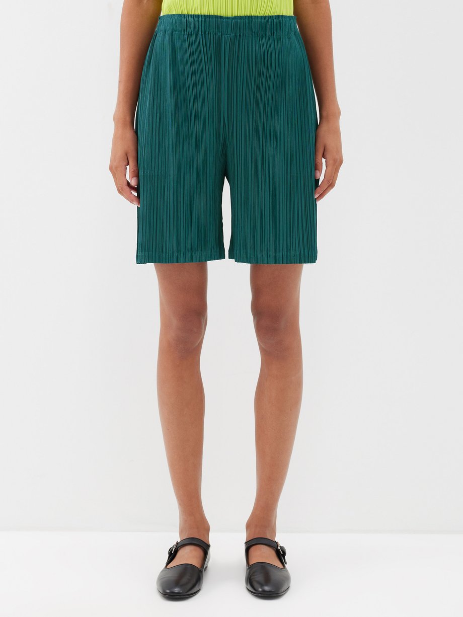 Green Thicker Bottoms 1 technical-pleated shorts | Pleats Please