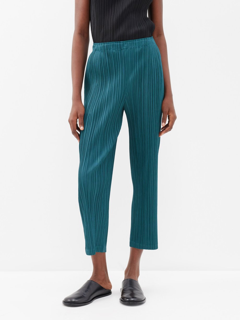 Green Thicker Bottoms 1 technical-pleated trousers | Pleats Please