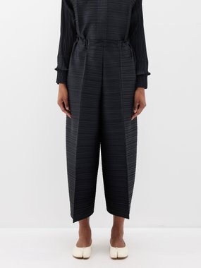 Pleats Please Issey Miyake Pressed-front technical-pleated wide-leg trousers