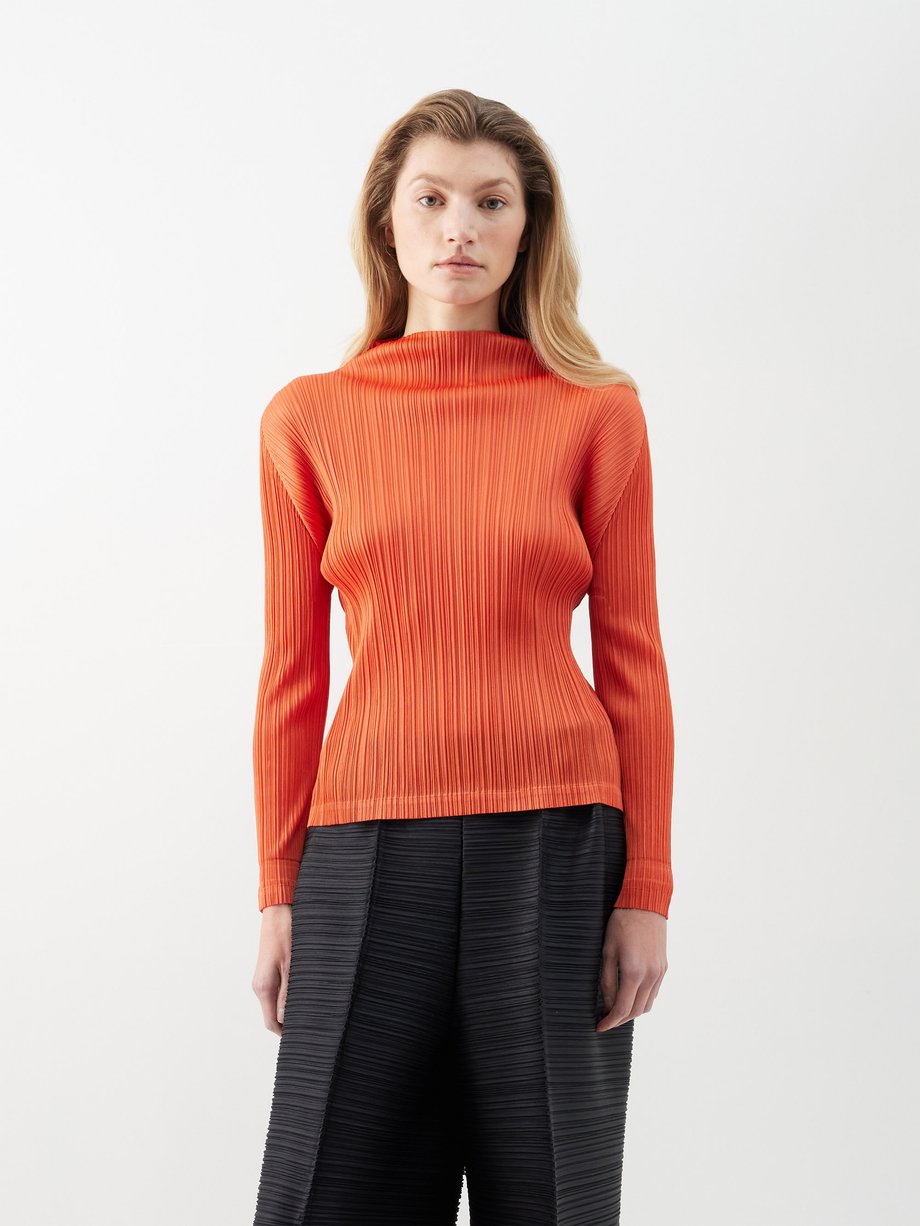 High-neck technical-pleated top video