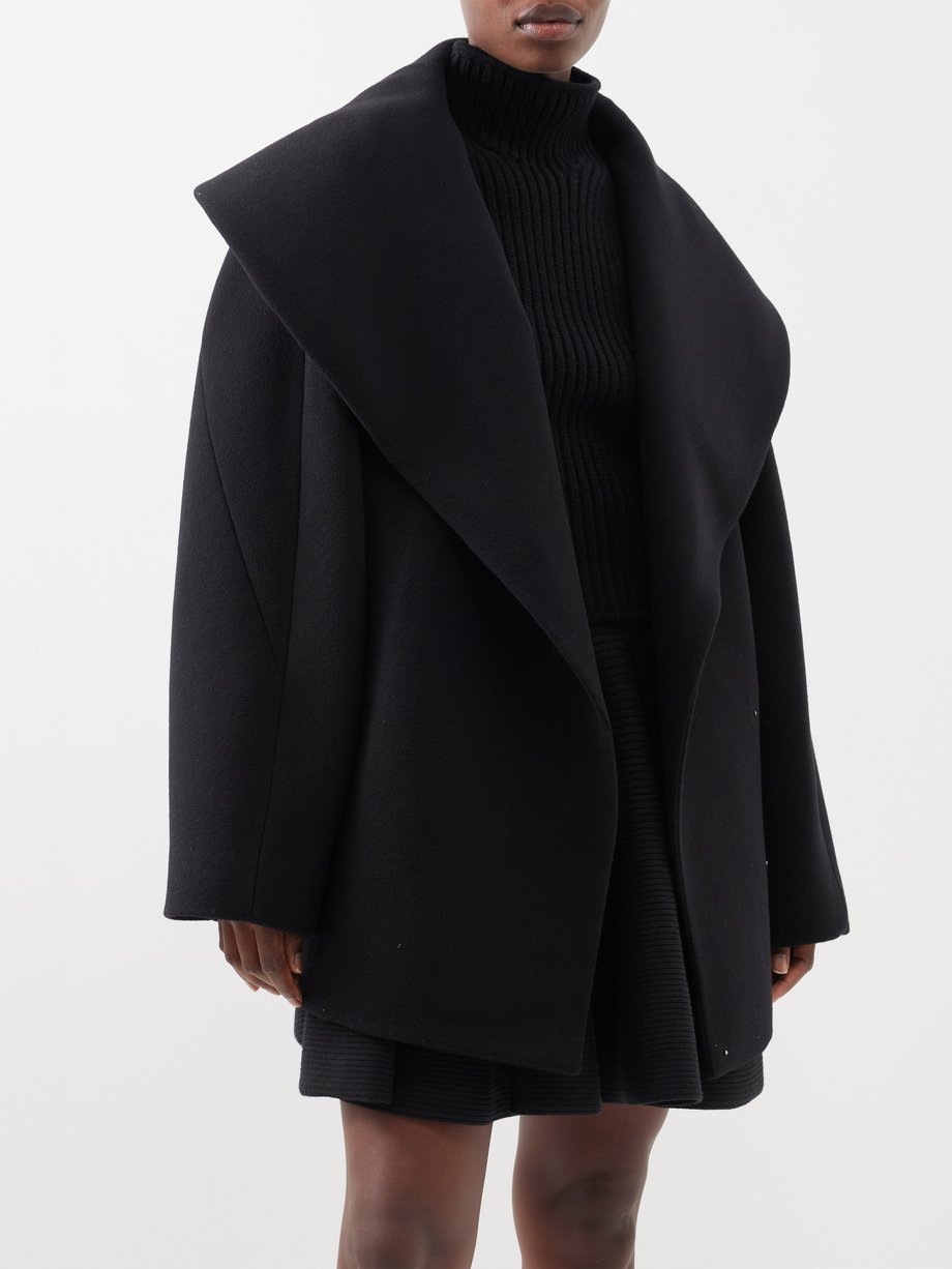 ALAÏA Melton oversized shawl-lapel felted coat