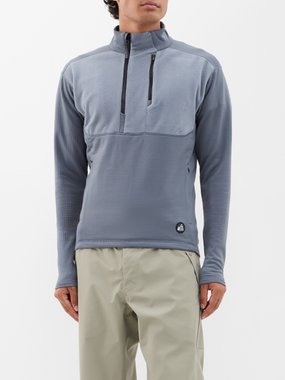 Snow Peak Fleece-panelled performance-jersey half-zip top