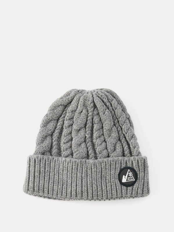 Snow Peak X Mountain of Moods cable-knit beanie