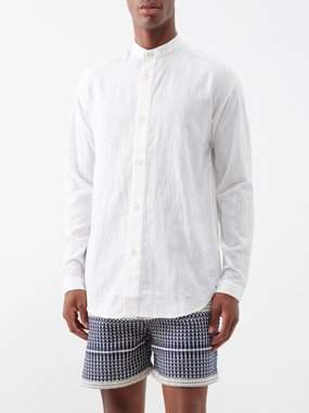SMR Days Tulum textured-stripe cotton shirt