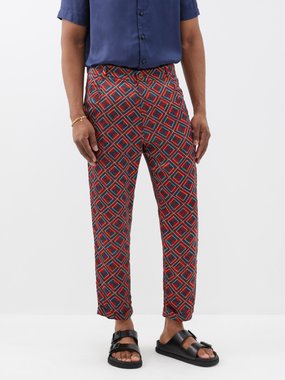 SMR Days Carbo grid-print cotton trousers