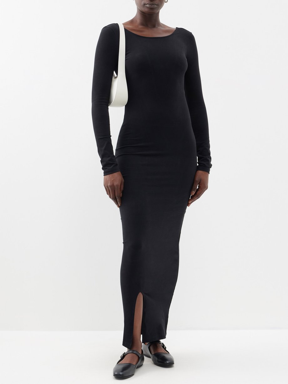 Black Yara low-back jersey maxi dress | FLORE FLORE | MATCHES UK
