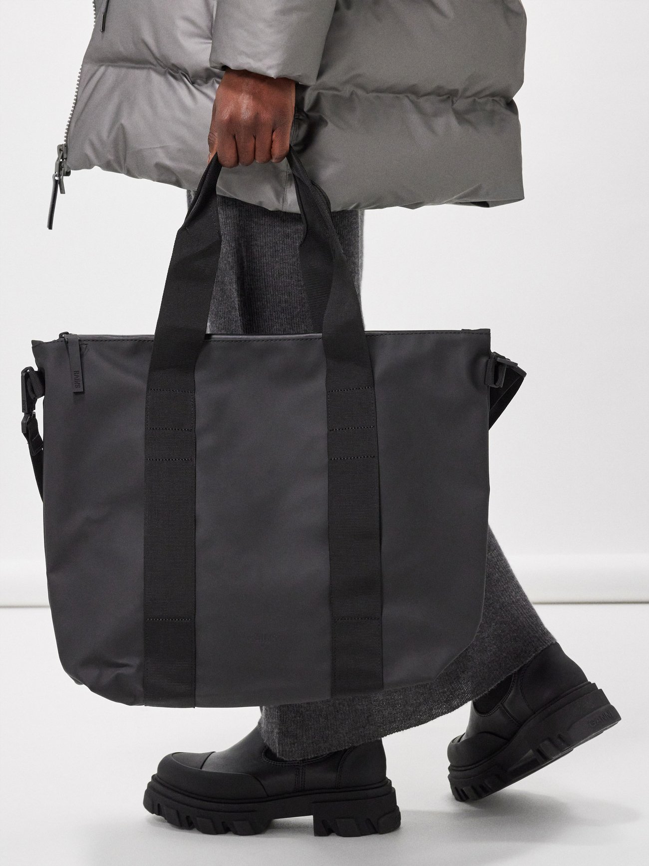 Rains® Tote Bag Mini in Black for $95