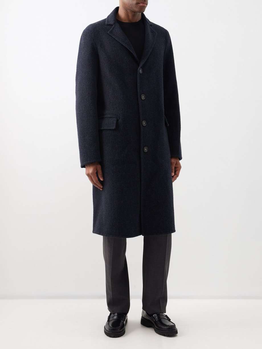 Navy Austin single-breasted wool coat | Massimo Alba | MATCHESFASHION UK