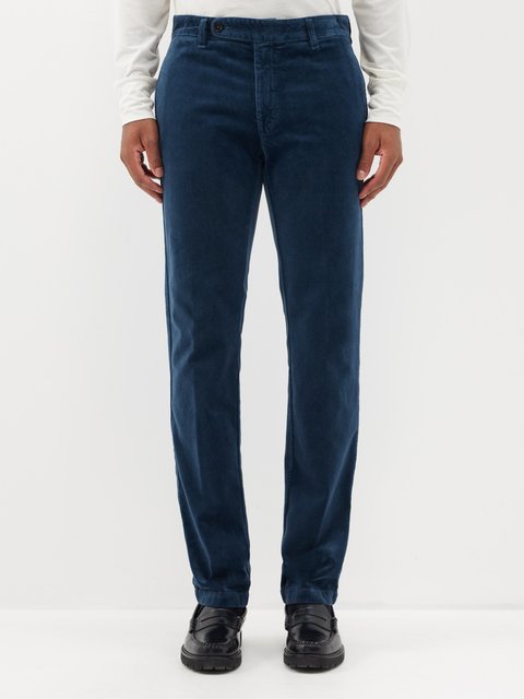 Paul Smith | Flat-front Cotton-velvet Suit Trousers | Mens | Burgundy |  MILANSTYLE.COM