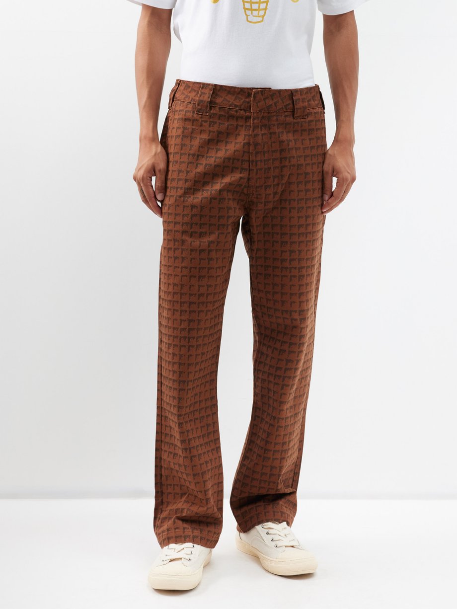 Slim Fit Cotton twill trousers - Dark grey - Men | H&M IN