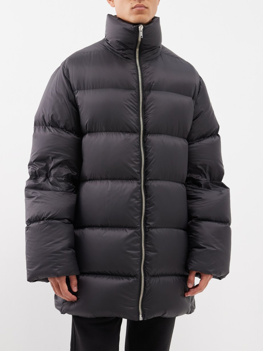 Black Cyclopic quilted down coat | Moncler + Rick Owens | MATCHES UK