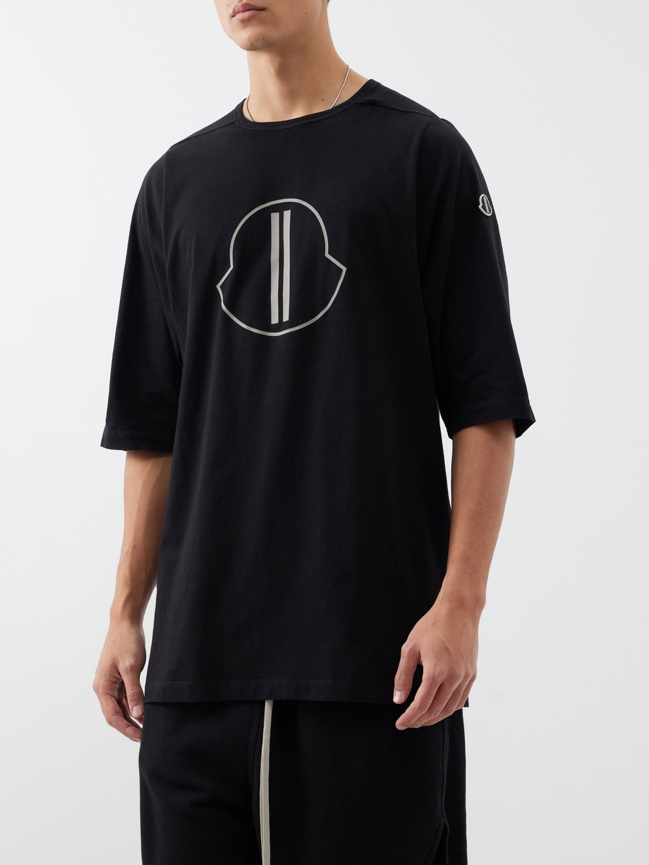 Black Level logo-print cotton-jersey T-shirt | Moncler + Rick Owens ...