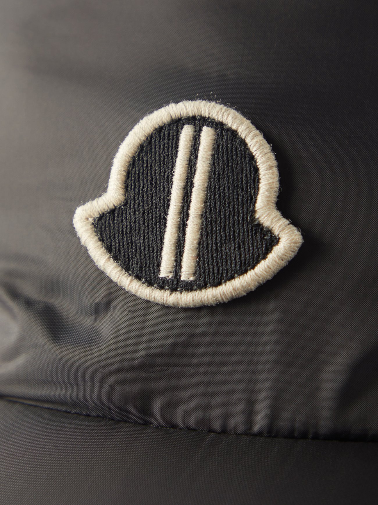 | + Moncler Rick quilted Logo-patch Owens baseball MATCHES cap | Black nylon UK