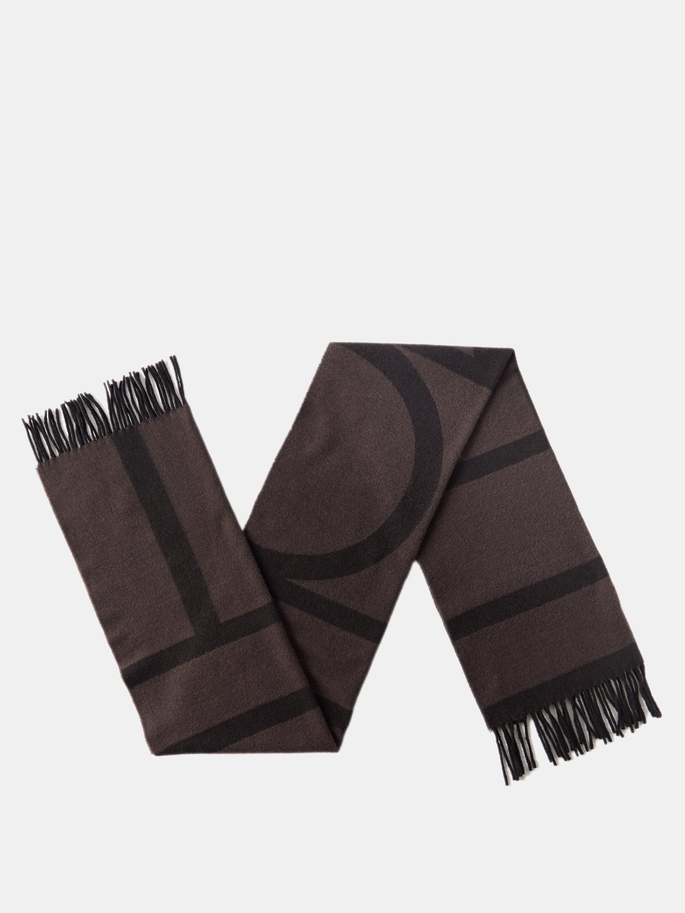 TOTEME Fine Knit Monogram Logo Scarf - Black